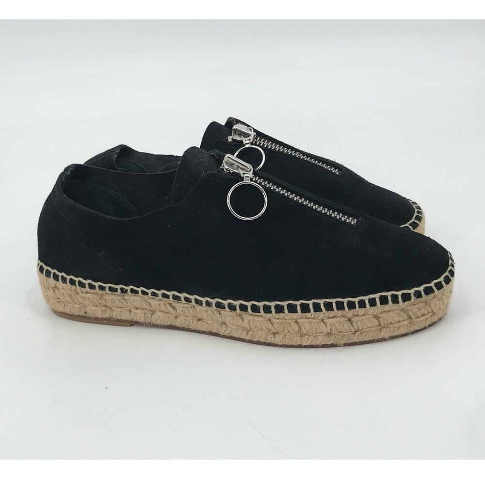 Alexander Wang Devon Black Suede Platform Espadri… - image 1